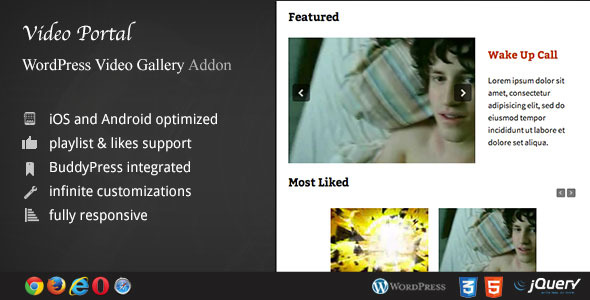 Video Portal - WordPress Video Gallery AddOn