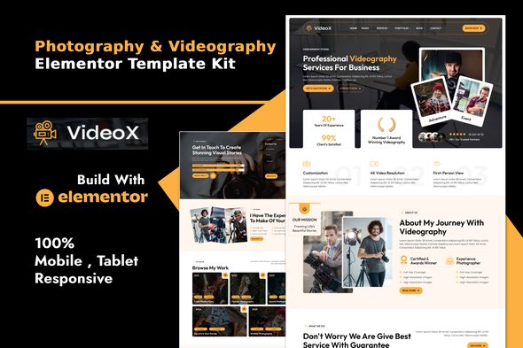 Videox - Photography & Videography Services Elementor Template Kit