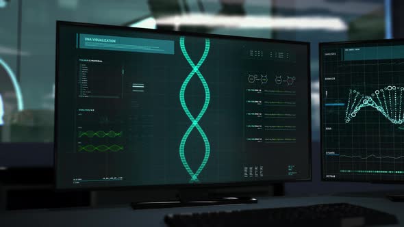 DNA microscopic research is scanning through the DNA for the Medical Study alt