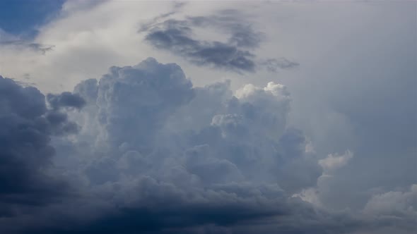 Dramatic Sky with Stormy Clouds, Natural View, Timelapse