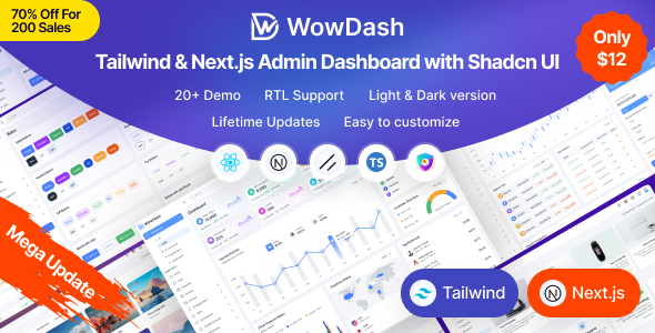 WowDash - Tailwind & Nextjs Admin Dashboard with shadcn UI (Typescript)