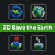 Save The Earth 3D Icon Pack - 3DOcean Item for Sale