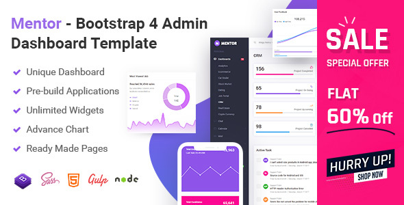 Mentor - Bootstrap 4 Admin Dashboard Template
