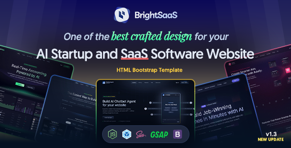 BrightSaaS | AI Startup, SaaS Software HTML Template