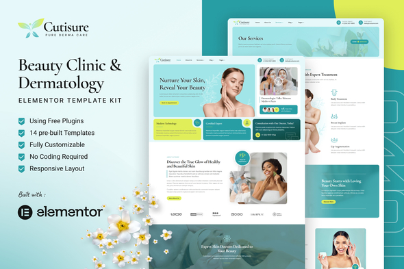 Cutisure - Beauty Clinic & Dermatology Elementor Template Kit
