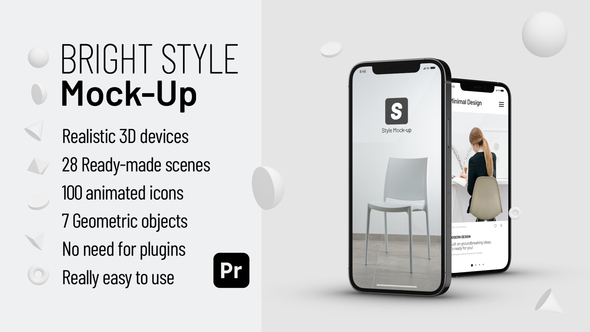 App Promo Mockup for Premiere Pro | 28 3D Smartphone Showcase Scenes