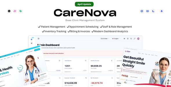 CareNova — Clinic & Medical Practice Management System | Next.js 14, Supabase, TypeScript