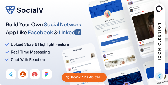SocialV - Social Media App in Flutter with WordPress backend