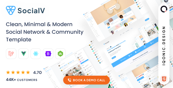SocialV 5.0 - Social Network & Community Admin Template (HTML, Vue, React JS,  Laravel)