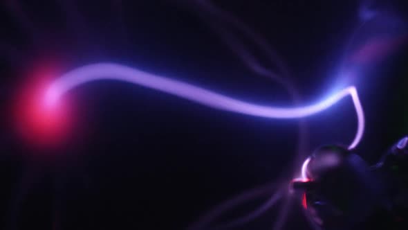 Lasers of plasma ball moving in slow motion alt