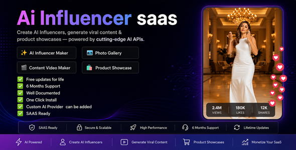 Influencify – AI Influencer SaaS Platform for Viral Reels & AI Videos (Node.js Script)