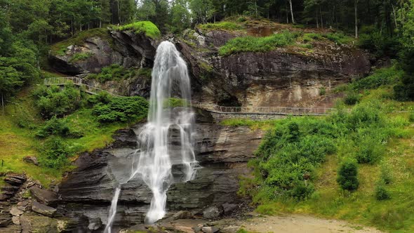 Steinsdalsfossen Is a Waterfall in the Village of Steine in the Municipality of Kvam