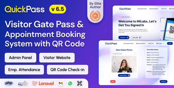 QuickPass - Appointment Booking & Visitor Gate Pass System With Qr Code
