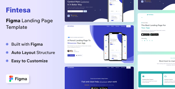 Fintesa - Figma App Landing Page Template