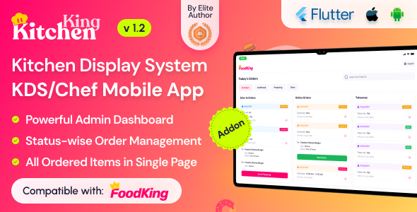 KitchenKing - Smart Restaurant Kitchen Display System (KDS) Mobile App