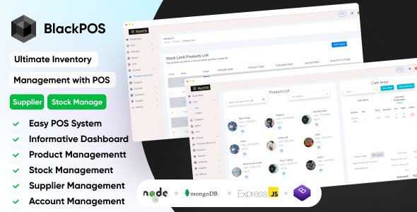 BlackPOS - Multipurpose Inventory Management with POS (Point of Sale) - Node JS + MongoDB