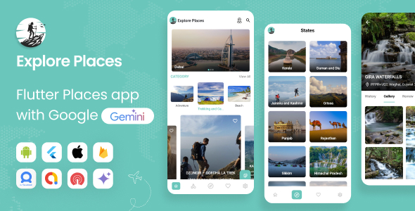Explore Places - Flutter Places App with Firebase Backend | Place App | With AI