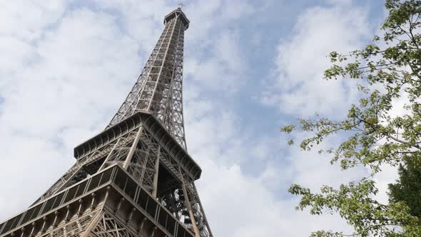 Famous Eiffel tower constuction in the beautiful city of Paris 4K 2160p 30fps UltraHD video - French