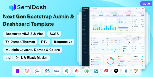 Semidash - Bootstrap Admin & Dashboard Template