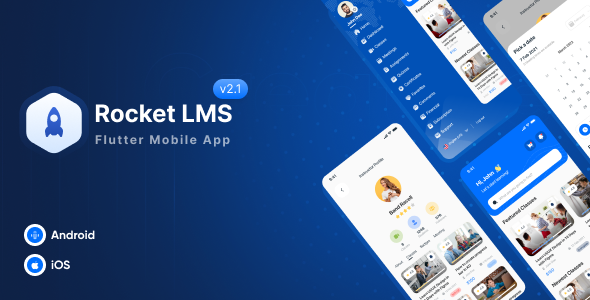 Rocket LMS Flutter Mobile App - Learning Management System for Android and iOS