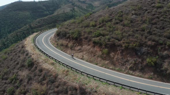 4K Cyclist In The Mountains