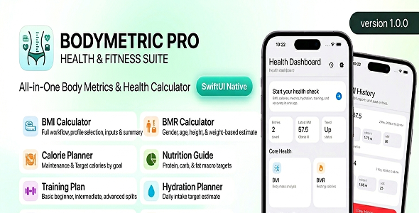 BodyMetric Pro  Calculator for iOS -SWIFTUI with Google Ads Supported