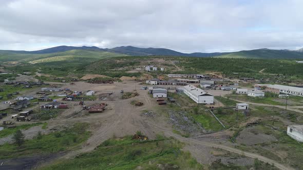 Aerial view of abandoned village in Chukotka. 36