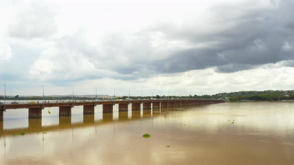 Africa Mali City And River Aerial View