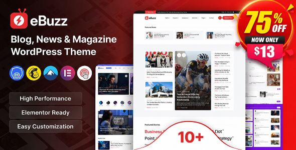 ebuzz - Blog, News & Magazine WordPress Theme