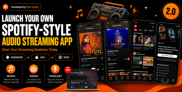 DTRadio – Spotify Clone Flutter App for Music, Radio, Podcasts & Live Events (iOS & Android)