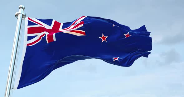 New Zealand  Flag Waving  Loop  4K 