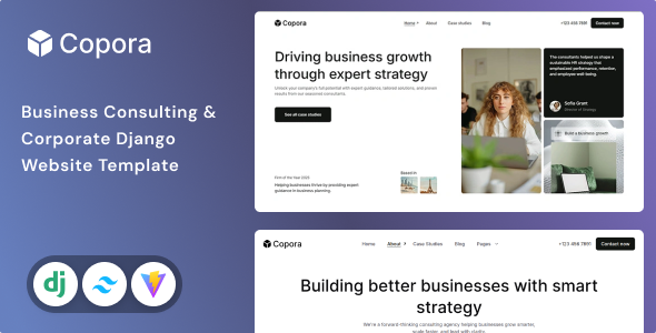 Copora - Business Consulting Django 6 & Tailwind CSS 4  Template