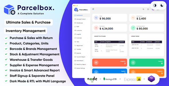 ParcelBox – Inventory & Billing Management System Node.js Script for Warehouse