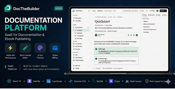 DocTheBuilder - Documentation Builder & eBook Publishing SaaS Application