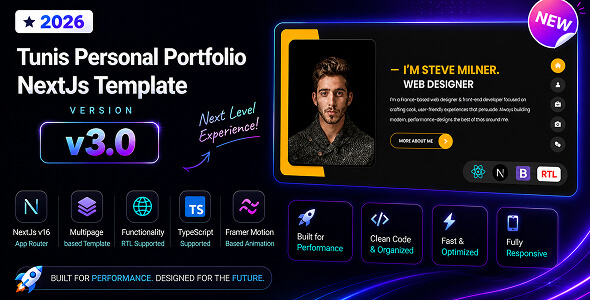 Tunis- Personal Portfolio React NextJs  RTL Template