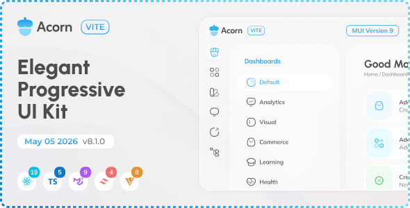 Acorn - Vite React Admin Dashboard (React 19)