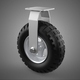 Heavy Duty Rigid Fixed Caster Wheel Pneumatic Tire 3 Spoke Rim - 3DOcean Item for Sale