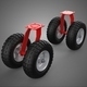 Pair Set Heavy Duty Dual 2 Swivel Rigid Fixed Caster Wheel Tire - 3DOcean Item for Sale