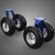 Pair Set Slick Plain Dual 2 Swivel Rigid Fixed Caster Wheel Tire - 3DOcean Item for Sale