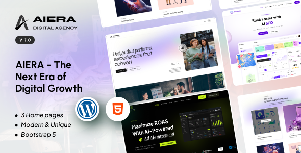 Aiera – Creative Digital Agency & Portfolio WordPress Theme