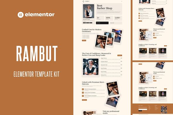 Rambut - Barbershop Elementor Pro Template Kit