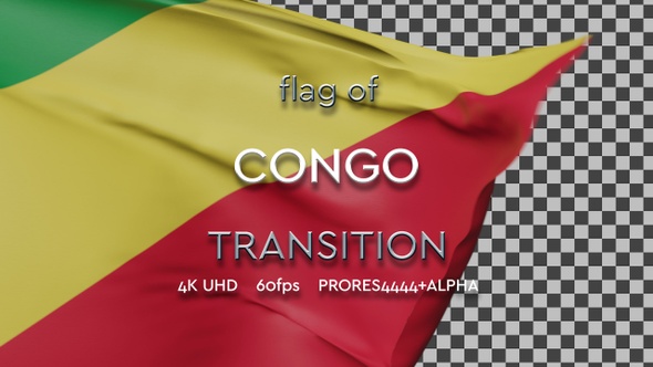 Flag of Congo Transition | UHD | 60fps