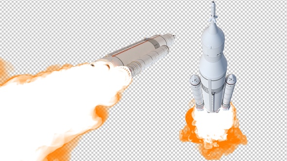 White Rocket Flying Isolated alt
