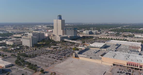 Aerial of the Memorial City Mall area in Houston, Texas. This video was filmed in 4k for best image