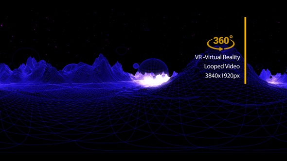 VR 360 Wireframe Mountains 02 Virtual Reality