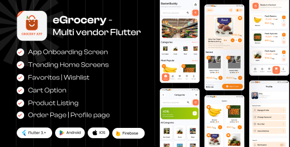 Grocery App - Grocery Delivery App Flutter iOS/Android App