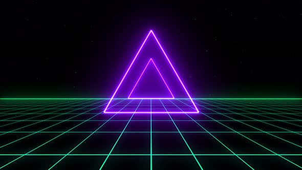 Motion Wave VJ Retro Style 80s Grid Triangles alt