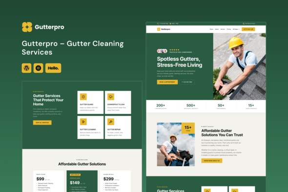 Gutterpro – Gutter Cleaning Services Elementor Template Kit