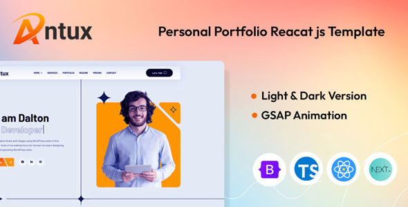 Antux - Portfolio Next Js Template (Next 16)