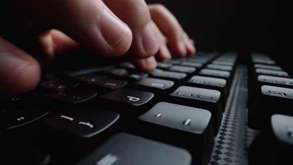 Closeup Time Lapse Typing on Keyboard with Fingers